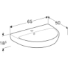 Selnova Umywalka, B65cm, H18.5cm, T50cm, z przelewem, z otworem na baterię GEBERIT 500.297.01.7