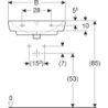Selnova Square Umywalka, B65cm, H18cm, T48cm, z przelewem, z otworem na baterię GEBERIT 500.299.01.5