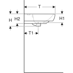 Selnova Square Umywalka, B65cm, H18cm, T48cm, z przelewem, z otworem na baterię GEBERIT 500.299.01.5