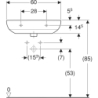 Selnova Umywalka, B60cm, H18cm, T48cm, z przelewem, z otworem na baterię GEBERIT 500.305.01.7
