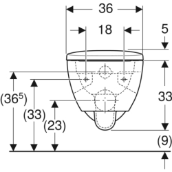 Selnova Set wiszącej miski WC, 36z53x38cm,  Rimfree, deską, mocowanie góryne, wolny opad wypinana GEBERIT 501.750.00.1