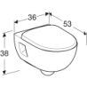 Selnova Set wiszącej miski WC, 36z53x38cm,  Rimfree, deską, mocowanie góryne, wolny opad wypinana GEBERIT 501.750.00.1