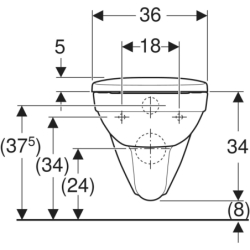 Selnova Set wiszącej miski WC,  B36cm, H39cm, T53cm, Rimfree, deską, mocowanie od góry, wolny opad wypinana GEBERIT 501.751.00.1