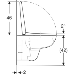 Selnova Zestaw wiszącej miski WC, lejowa, B36cm, H38cm, T53cm, z deską sedesową, mocowanie od dołu GEBERIT 501.752.00.1