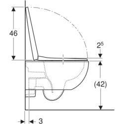 Selnova Zestaw wiszącej miski WC, B36cm, H38cm, T53cm, ukryte mocowania, Rimfree, deską, mocowanie od góry GEBERIT 501.991.00.1