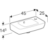 Selnova Compact Umywalka kompakt., B45cm, H14.5cm, T25cm, krótka, z przelew, z otworem na bat. po prawej  GEBERIT 500.318.01.5