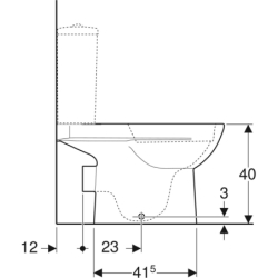 Selnova miska WC do spł. nasadzanej, 36z68x40cm, częściowo ukryte mocowania, odpływ poziom, Rimfree GEBERIT 500.285.01.7