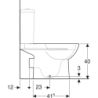 Selnova miska WC do spł. nasadzanej, 36z68x40cm, częściowo ukryte mocowania, odpływ poziom, Rimfree GEBERIT 500.285.01.7