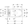 Selnova miska WC do spł. nasadzanej, 36z68x40cm, częściowo ukryte mocowania, odpływ poziom, Rimfree GEBERIT 500.285.01.7