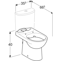 Selnova miska WC do spł. nasadzanej, 36z68x40cm, częściowo ukryte mocowania, odpływ poziom, Rimfree GEBERIT 500.285.01.7