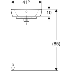 Selnova Umywalka kompaktowa narożna, B41.5cm, H16.5cm, T41cm, z przelewem, z otworem na baterię GEBERIT 500.326.01.5