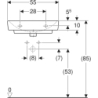 Selnova Compact Umywalka, B55cm, H17cm, T37cm, z przelewem, z otworem na baterię GEBERIT 501.509.00.7