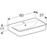 Selnova Compact Umywalka, B60cm, H17cm, T37cm, z przelewem, z otworem na baterię GEBERIT 501.511.00.7
