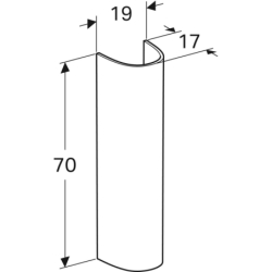 Selnova Postument, B19cm, H70cm, T17cm GEBERIT 500.341.01.7