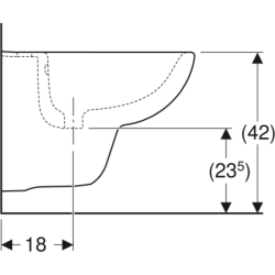 Selnova Compact Bidet wiszący, B35.5cm, H34.5cm, T48cm, krótki, z przelewem, z otworem na baterię GEBERIT 500.368.01.7
