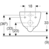 Selnova Compact Wisząca miska WC, lejowa, B35.5cm, H33cm, T49cm, krótka, ukryte mocowania, Rimfree GEBERIT 500.377.01.2
