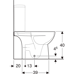 Selnova Compact miska WC do spł. nasadzanej, 35,5z60x40cm, krótka,  odpływ uniwersalny, Rimfree GEBERIT 500.478.01.7