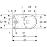 Selnova Compact miska WC do spł. nasadzanej, 35,5z60x40cm, krótka,  odpływ uniwersalny, Rimfree GEBERIT 500.478.01.7