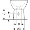 Selnova Compact Bidet stojący  35,5x48x40cm, krótki, częściowo ukryte mocowania, z przelew i otw. na bat. GEBERIT 500.482.01.7