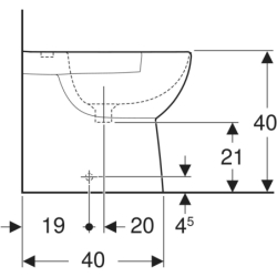 Selnova Compact Bidet stojący  35,5x48x40cm, krótki, częściowo ukryte mocowania, z przelew i otw. na bat. GEBERIT 500.482.01.7