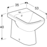 Selnova Square Bidet stojący  35x53x40cm, częściowo ukryte mocowania, z przelew i otw. na bat. GEBERIT 500.483.01.7