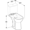 Selnova Comfort WC do spłuczki nasadzanej,  B35.5cm, H46cm, T65.5cm, podwyższona, odpływ poziom, Rimfree GEBERIT 500.486.01.7