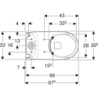 Selnova miska WC do spł. nasadzanej, B35.5cm, H40cm, T66cm, częściowo ukryte mocowania, odpływ uni, Rimfree GEBERIT 500.488.01.7