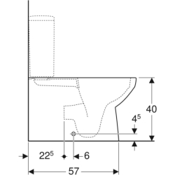 Selnova Square miska WC do spł. nasadzanej, 35x68x40cm, częściowo ukryte mocowania, odpływ, Rimfree GEBERIT 500.489.01.7