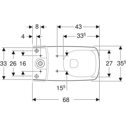 Selnova Square miska WC do spł. nasadzanej, 35x68x40cm, częściowo ukryte mocowania, odpływ, Rimfree GEBERIT 500.489.01.7