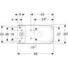 Selnova Square miska WC do spł. nasadzanej, 35x68x40cm, częściowo ukryte mocowania, odpływ, Rimfree GEBERIT 500.489.01.7