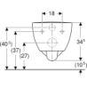 Selnova Comfort Wisząca miska WC,  B35.5cm, H34.5cm, T70cm, długa, częściowo ukryte mocowania, Rimfree GEBERIT 500.693.01.7