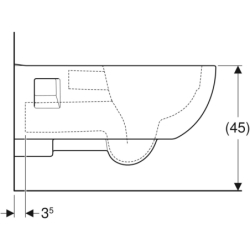 Selnova Comfort Wisząca miska WC,  B35.5cm, H34.5cm, T70cm, długa, częściowo ukryte mocowania, Rimfree GEBERIT 500.693.01.7