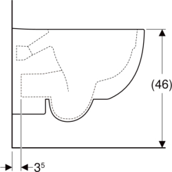 Selnova Wisząca miska WC, Lejowa, B35.5cm, H37cm, T53cm, podwyższona, ukryte mocowania, Rimfree GEBERIT 500.694.01.2