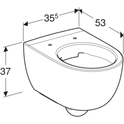 Selnova Wisząca miska WC, Lejowa, B35.5cm, H37cm, T53cm, podwyższona, ukryte mocowania, Rimfree GEBERIT 500.694.01.2