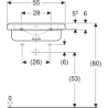 Selnova Comfort  Umywalka, B55cm, H15.5cm, T52.5cm, z przelewem, z otworem na baterię GEBERIT 500.785.00.7