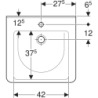 Selnova Comfort  Umywalka, B55cm, H15.5cm, T52.5cm, z przelewem, z otworem na baterię GEBERIT 500.785.00.7