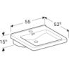 Selnova Comfort  Umywalka, B55cm, H15.5cm, T52.5cm, z przelewem, z otworem na baterię GEBERIT 500.785.00.7