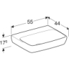 Selnova Square Umywalka, B55cm, H17.5cm, T44cm, bez przelewu, bez otworu na baterię GEBERIT 500.290.01.4