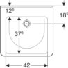 Selnova Comfort  Umywalka, B55cm, H15.5cm, T52.5cm, bez przelewu, bez otworu na baterię GEBERIT 500.787.01.7