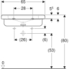 Selnova Comfort  Umywalka, B65cm, H15.5cm, T55cm, bez przelewu, bez otworu na baterię GEBERIT 500.790.01.7