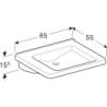 Selnova Comfort  Umywalka, B65cm, H15.5cm, T55cm, bez przelewu, bez otworu na baterię GEBERIT 500.790.01.7