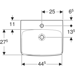 Selnova Square Umywalka kompaktowa, B50cm, H17cm, T42cm, bez przelewu, z otworem na baterię GEBERIT 500.310.01.2