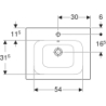 Selnova Square Umywalka meblowa, B60cm, H16.8cm, T48cm, cienki rant, z przelewem,  z otworem na baterię GEBERIT 500.994.00.1