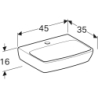 Selnova Square Umywalka kompaktowa, B45cm, H16cm, T35cm, bez przelewu, z otworem na baterię GEBERIT 500.322.01.2