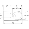 Selnova Comfort Wisząca miska WC, lejowa, B35.5cm, H34cm, T70cm, długa GEBERIT 501.044.00.7