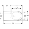 Selnova Comfort Wisząca miska WC, lejowa, B35.5cm, H34cm, T70cm, długa, Rimfree GEBERIT 501.046.00.7