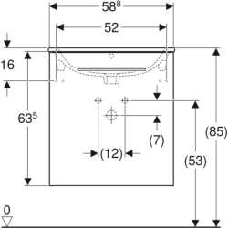 Selnova Square Set szafki podum., 1 drzwi, 60x50,2x65,2cm, orzech włoski hickory, z um. slim rant GEBERIT 501.254.00.1