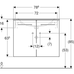 Selnova Square Set szafki podum., 2 drzwi, 80x50,2x65,2cm, orzech włoski hickory jasny, z um. slim rant GEBERIT 501.259.00.1