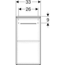 Selnova Square Szafka boczna, B33cm, H65cm, T29.7cm, z jednymi drzwiami, orche włoski hickory jasny GEBERIT 501.275.00.1