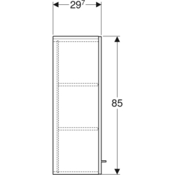 Selnova Square Szafka boczna, B33cm, H85cm, T29.7cm, z jednymi drzwiami, biały GEBERIT 501.276.00.1